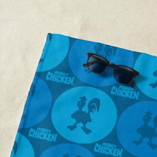Robot Chicken Circle Pattern ビーチタオル (インサイチュ)