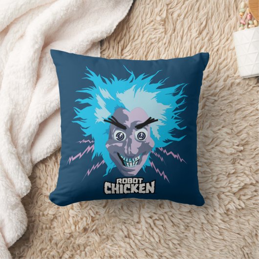 Robot Chicken Scientist Head Graphic クッション (ブランケット)