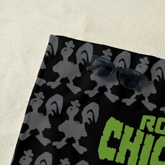 Robot Chicken Silhouette Pattern ビーチタオル (インサイチュ)