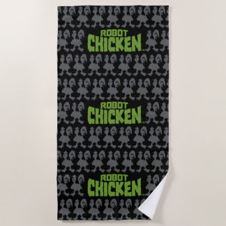 Robot Chicken Silhouette Pattern ビーチタオル