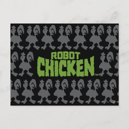 Robot Chicken Silhouette Pattern ポストカード (正面)