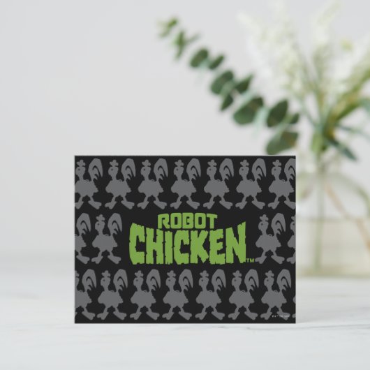 Robot Chicken Silhouette Pattern ポストカード (スタンド正面)