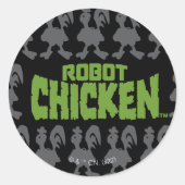 Robot Chicken Silhouette Pattern ラウンドシール (正面)