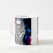 robot chrome galaxie futuriste コーヒーマグカップ (正面左)