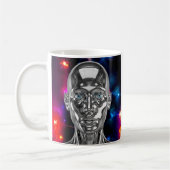 robot chrome galaxie futuriste コーヒーマグカップ (左)