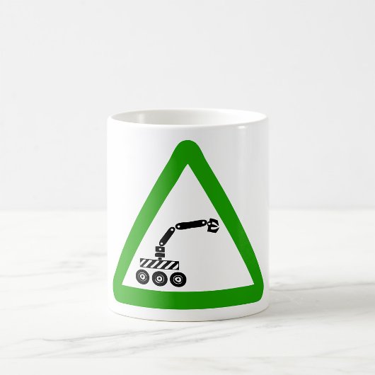 Robot Crossing Warning Sign コーヒーマグカップ