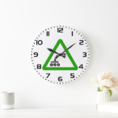 Robot Crossing Warning Sign ラージ壁時計 (ホーム)