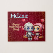 Robot Custom Child Name Valentine's Day Puzzle  ジグソーパズル (横)
