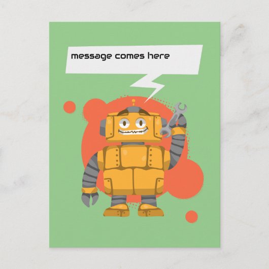 Robot Custom message ポストカード (正面)
