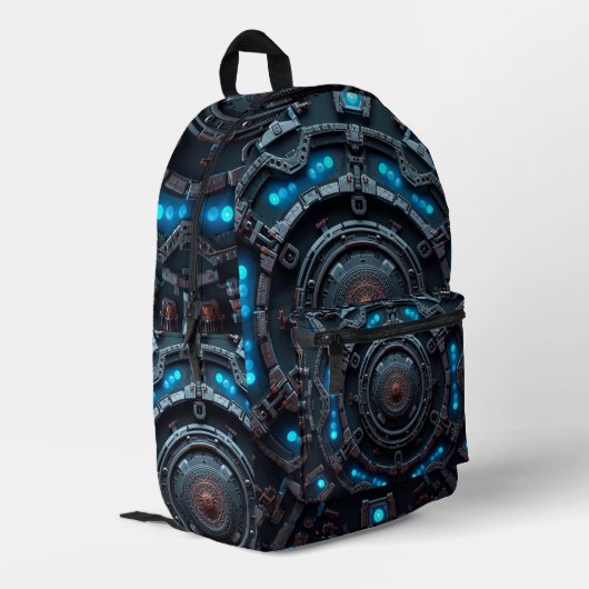 Robot Design Backpack – Trendy Tech Style Bag プリントバックパック (裏面左端)