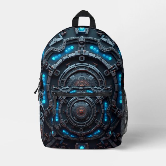 Robot Design Backpack – Trendy Tech Style Bag プリントバックパック (正面)