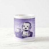 Robot Drinking Coffee, Classic Mug, 11 oz コーヒーマグカップ (中央)