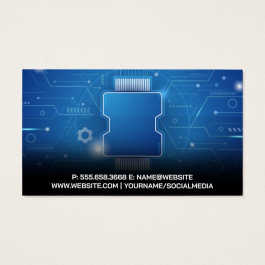 Robot Logo | Blue Circuit Board  (裏面)