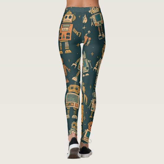 Robot Pattern Leggings – Gift for Young Tech Fans レギンス (裏面)