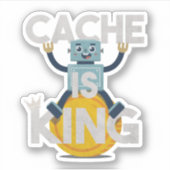 Robot Pun:キャッシュがKing シール (正面)
