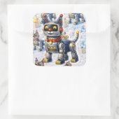 Robot puppy six piece nursery sticker sheet スクエアシール (バッグ)