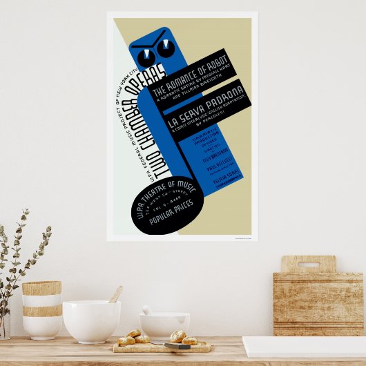 Robot Romance New York 1938 WPA ポスター (キッチン)