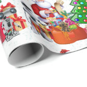 Robot Santa Checking His List Boy's Nameクリスマス ラッピングペーパー (ロールコーナー)
