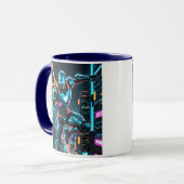 Robot super-héros high-tech avec armure futuriste. マグカップ (正面左)