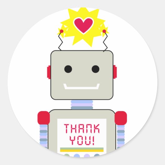 Robot Thank Youスタンプ ラウンドシール (正面)