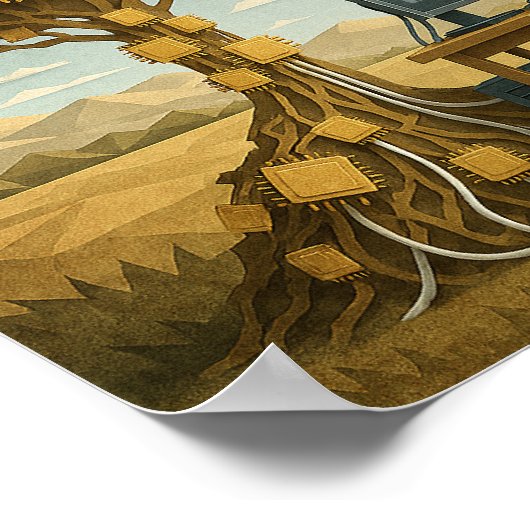 Robot Under Processor Tree ポスター (角)