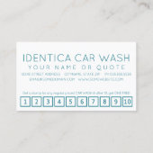 ROBOT WASH customer loyalty punch card ロイヤリティカード (裏面)