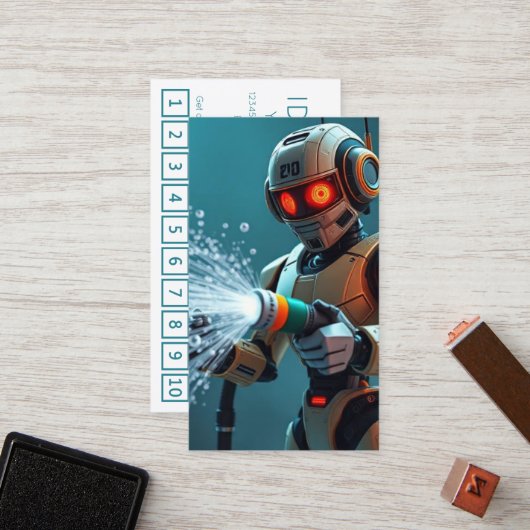 ROBOT WASH customer loyalty punch card ロイヤリティカード (正面/裏面インサイチュ)