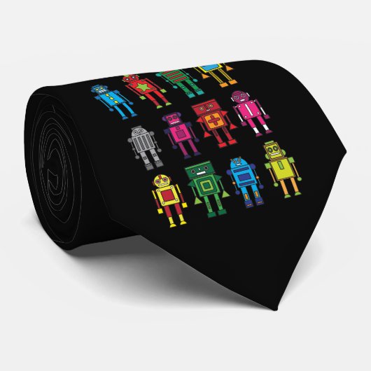 Roboter Geschenk Robotik Retro Spielzeug Spaß ネクタイ (ロール)