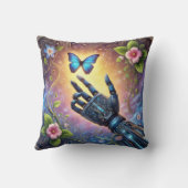 Robotic Hand & Butterfly AI Nature Harmony  クッション (裏面)