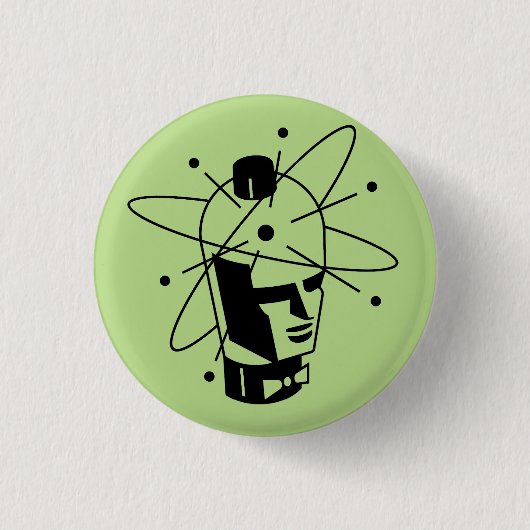 Robotronの真空管Pin 缶バッジ (正面)