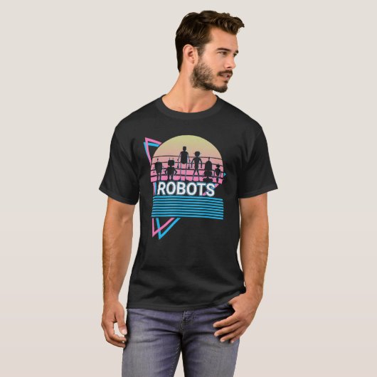 Robots Robots Robotics Retro Tシャツ (正面フル)