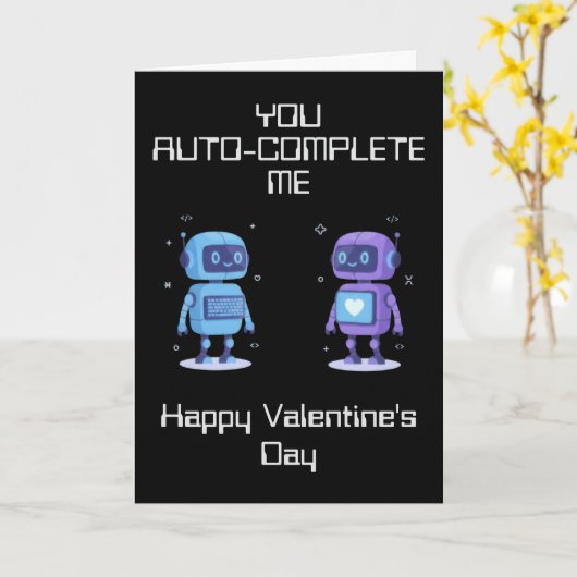 Robots Valentine's Day Card カード (黄色い花)