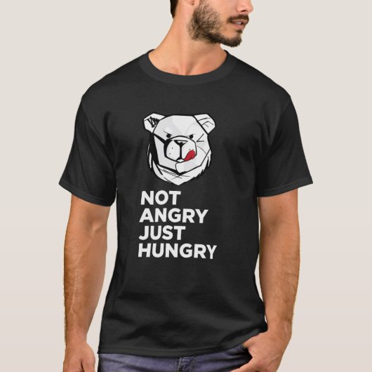 ROBUST Not angry just hungry white boy Tシャツ (正面)