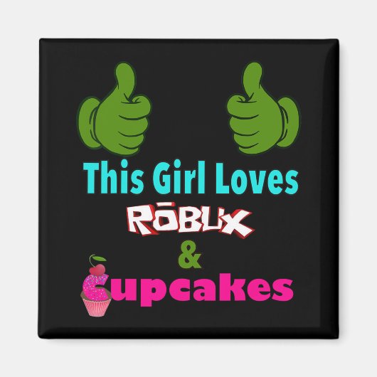 Robuxが大好きな女の子デザイン マグネット (正面)