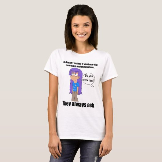 Robynここで働いてるシャツ(女) Tシャツ (正面フル)