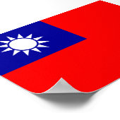 ROC台湾 - 台湾旗 - 中華民國國旗 - 青天白日滿地紅 ポスター (角)