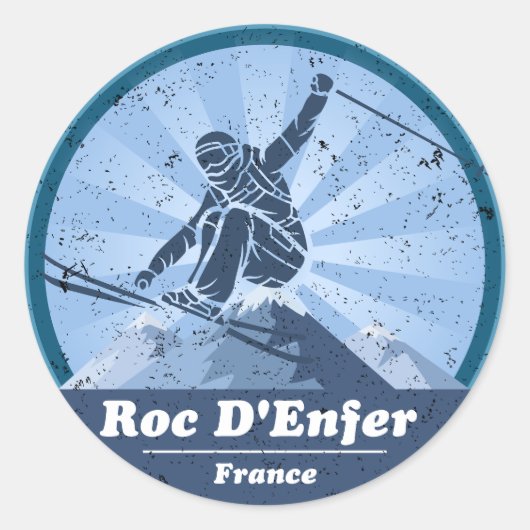 Roc D'Enfer Station de ski - Skieur ラウンドシール (正面)