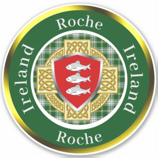 Roche Irish Shield/Celtic Cross Personalized シール (正面)