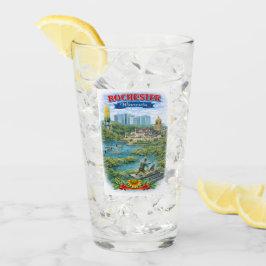 Rochester MN Minnesota Landmarks Glass Cup タンブラーグラス