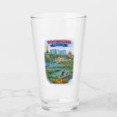 Rochester MN Minnesota Landmarks Glass Cup タンブラーグラス (正面)