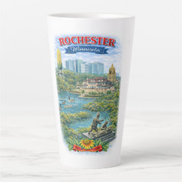Rochester MN Minnesota Landmarks Latte Mug カフェラテマグ