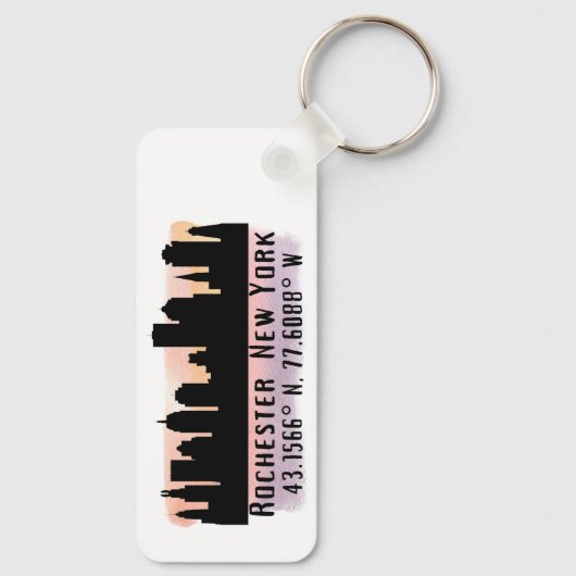 Rochester NY City Skyline  キーホルダー (裏面)