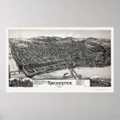 Rochester, PA Panoramic Map - 1900 ポスター (正面)