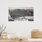 Rochester, PA Panoramic Map - 1900 ポスター (キッチン)