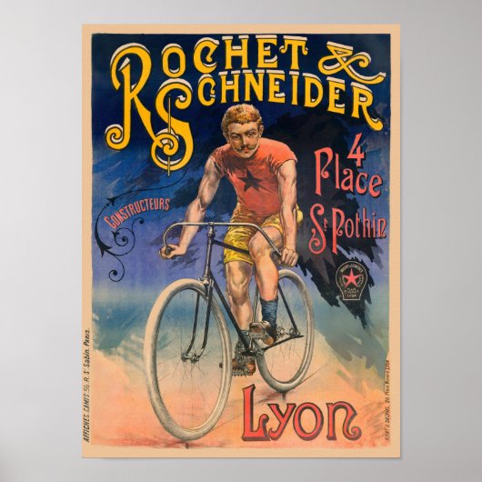 Rochet & Schneider France Vintage Poster 1890 ポスター (正面)
