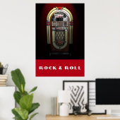 Rock & 転が Jukebox 36 x 24ポスター ポスター (ホームオフィス)
