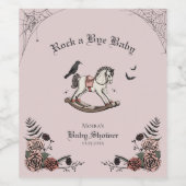 Rock a Byeベビーゴシックの赤ちゃんシャワー赤面ピンク ワインラベル (シングルラベル)