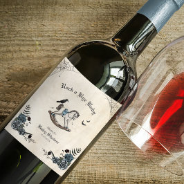 Rock a Byeベビーゴシック風ベビーシャワー ワインラベル