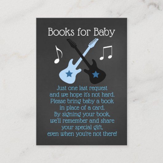 Rock a ByeロックスターBaby Shower Book Request Card エンクロージャーカード (正面)