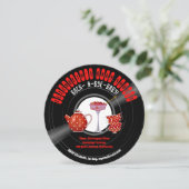 Rock-A-Bye-BABYシャワーレトロレコード茶パーティー赤 招待状 (スタンド正面)